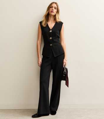 Black Soft Touch Seam Detail Trousers