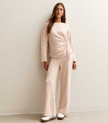 Light Pink Soft Touch Wide Leg Trousers
