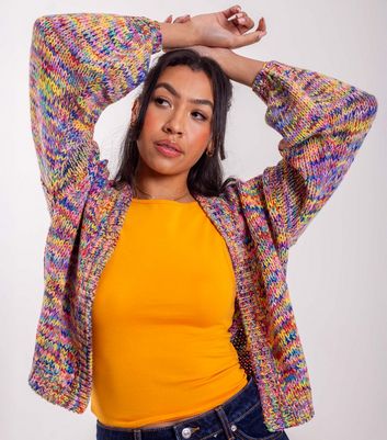 Sunshine Soul Multi Coloured Balloon Sleeve Cardigan | New Look Sunshine Soul Multi Coloured Balloon Sleeve Cardigan | New Look