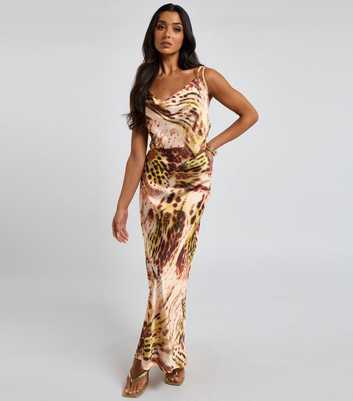 Urban Bliss Green Pattern Cowl Neck Maxi Dress