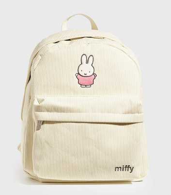 Skinnydip Cream Miffy Embroidered Corduroy Backpack