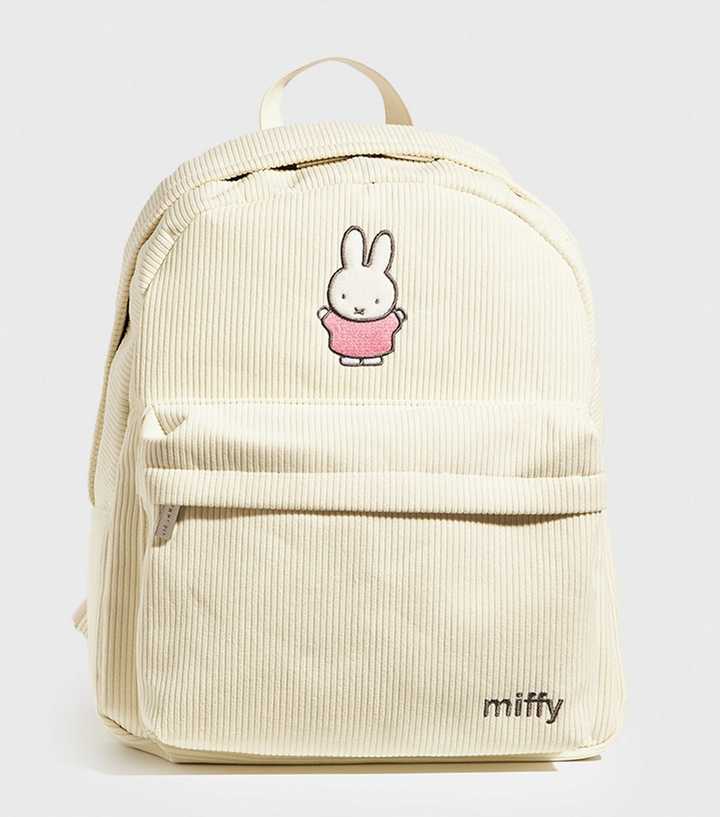 Skinnydip Cream Miffy Embroidered Corduroy Backpack