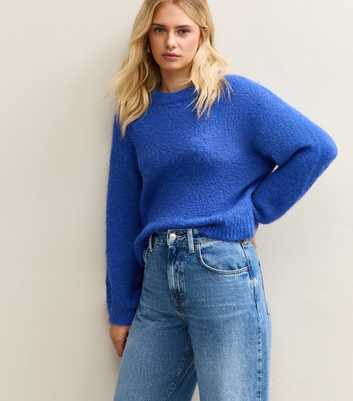 Sunshine Soul Mid Blue Crew Neck Cropped Jumper