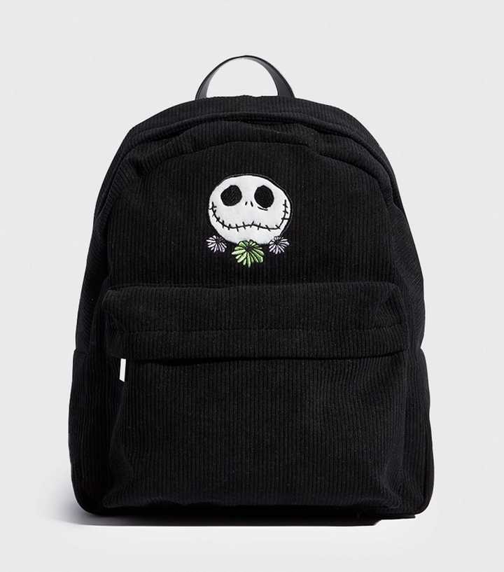 Skinnydip Black Nightmare Before Christmas Embroidered Corduroy Backpack