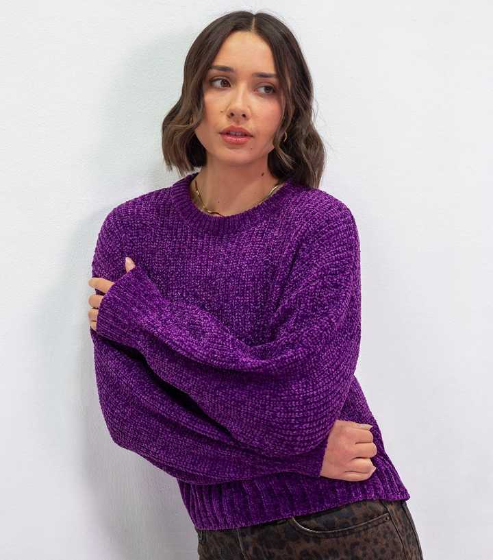 Sunshine Soul Purple Knitted Crew Neck Jumper