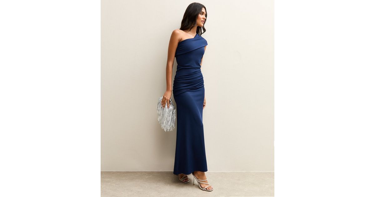 ONE SHOULDER RUCHED MAXI DRESS main image 1