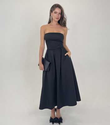 AX Paris Navy Strapless Midi Dress