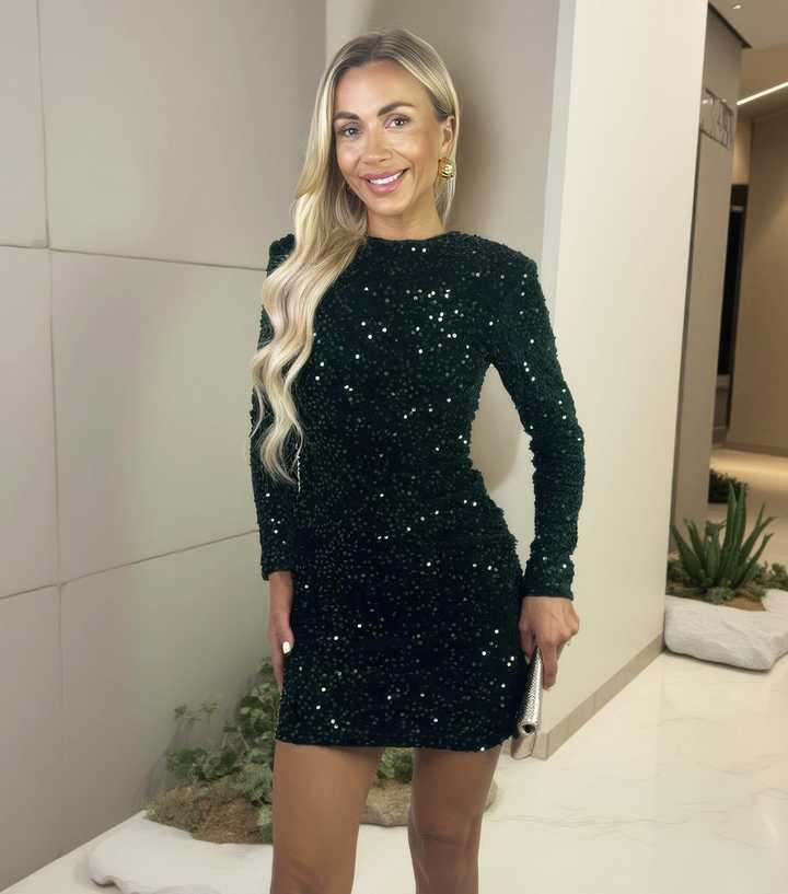 AX Paris Dark Green Sequin Mini Dress | New Look AX Paris Dark Green Sequin Mini Dress | New Look