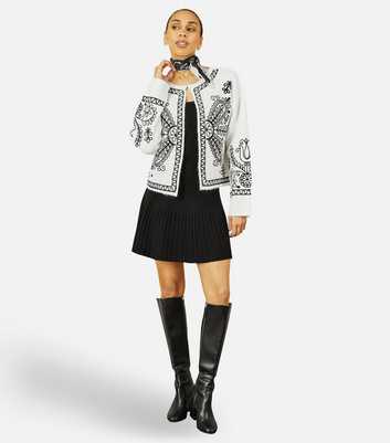 Yumi Black Knitted Mini Skirt