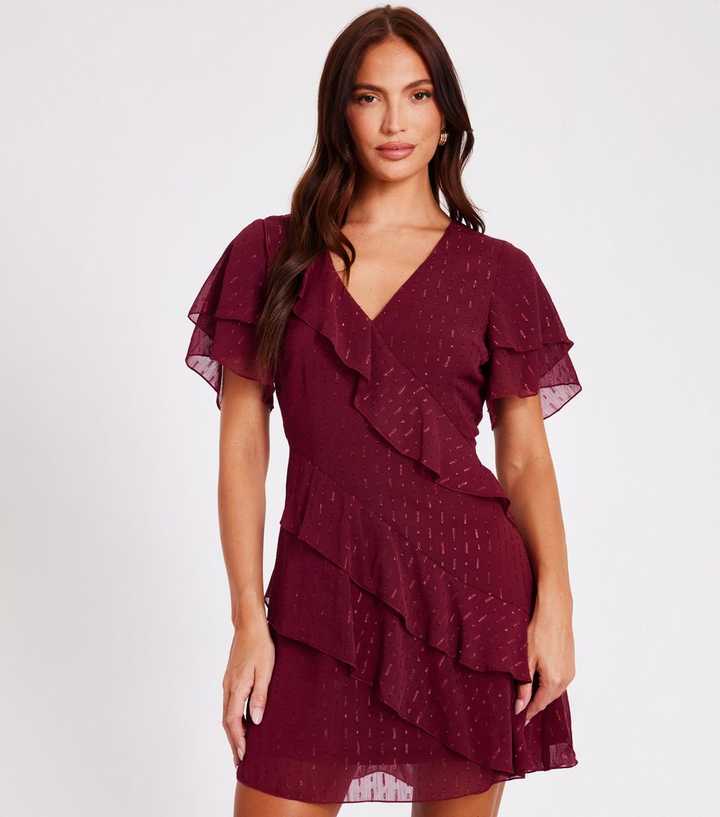 Chiffon Ruffled Mini Dress