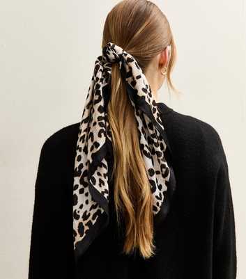 Brown Leopard Print Scarf Hair Band