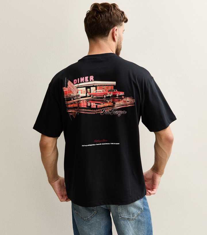 Only Sons Black Cotton Diner Crew Neck T-Shirt New Look