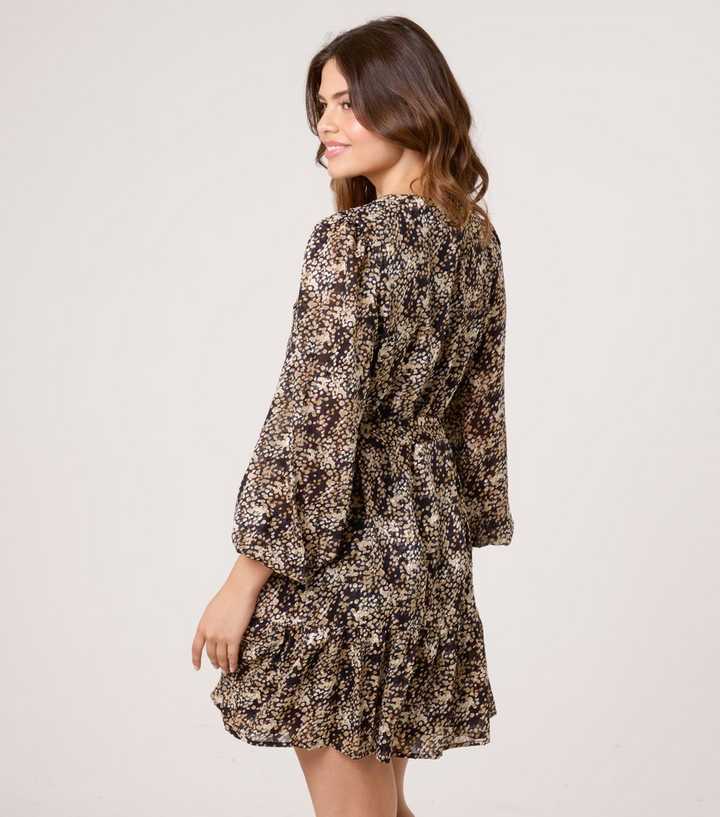 white christmas dresses Black Belted Chiffon Dress main image 0