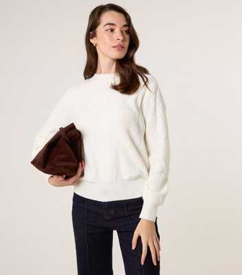 Blue Vanilla Off White Argyle Texture Jumper