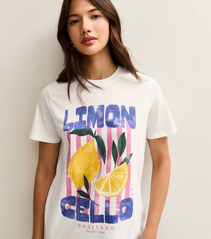 White Limoncello Print Relaxed T-Shirt