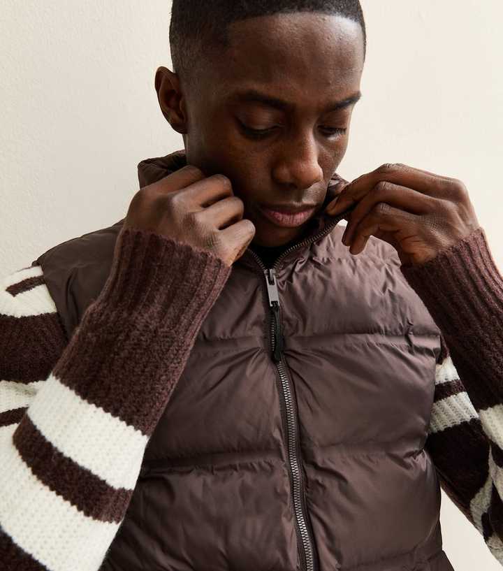Only & Sons Dark Brown Regular Puffer Gilet