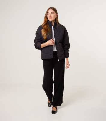 Blue Vanilla Black Knitted Wide Leg Trousers