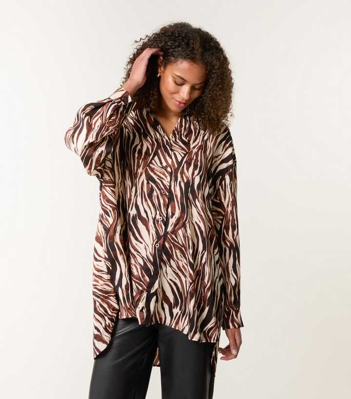 Blue Vanilla Brown Zebra Print Shirt