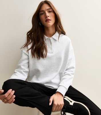 Grey Relaxed Rugby Sweatshirt