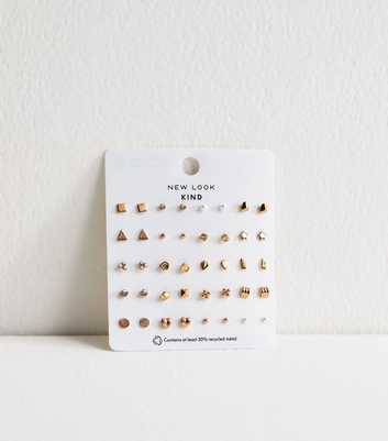 Pack of 20 Gold Tone Stud Earrings