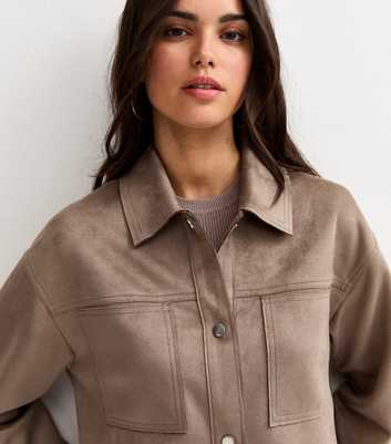 Mink Faux Suede Boxy Shacket