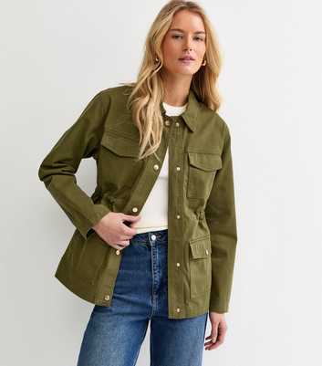 Tall Khaki 4 Pocket Denim Shacket