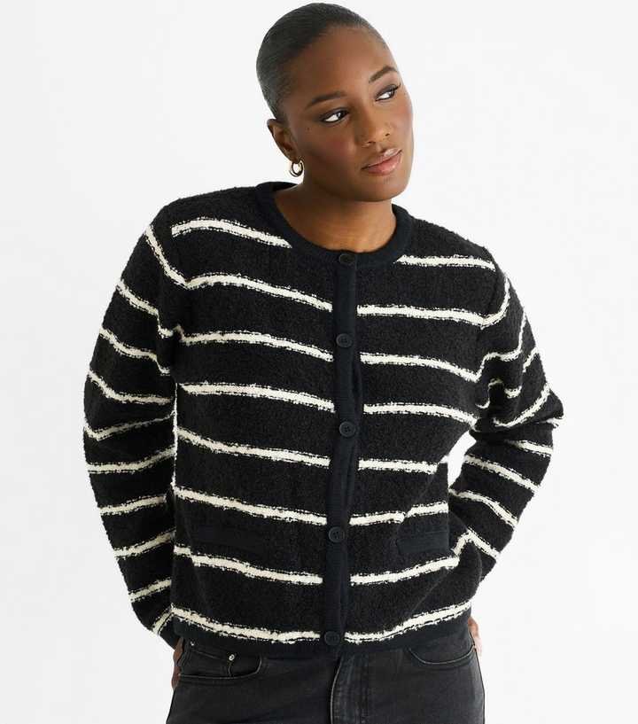 Gini London Blacked Striped Cardigan
