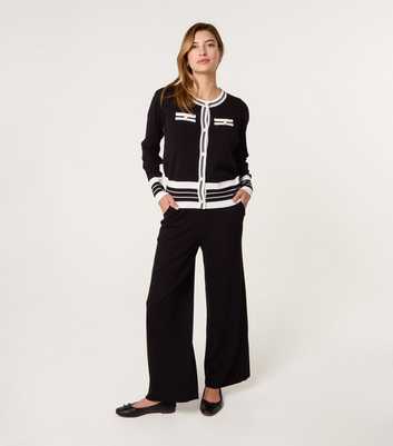 Blue Vanilla Black Black Contrast Trim Top and Trousers Co-ord