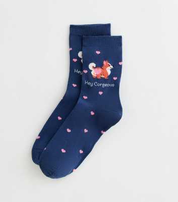 Navy Hey Corgeous Socks
