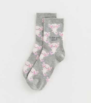 Grey 'I like you a lotl' Socks