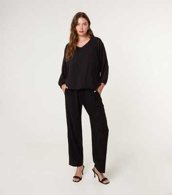 Blue Vanilla Black Metallic Patterned Trousers