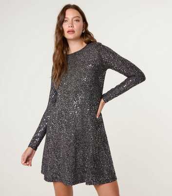 Blue Vanilla Black Sequin Mini Dress