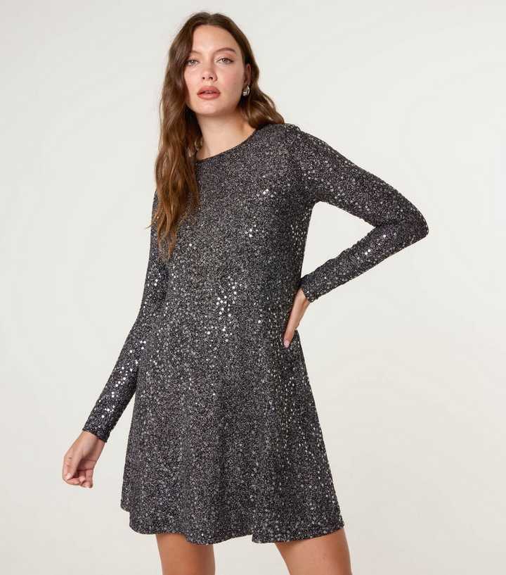 Blue Vanilla Black Sequin Mini Dress