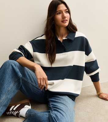Blue Striped Rugby Sweatshirt