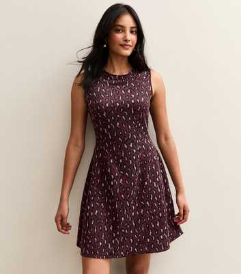 Red Animal Pattern Sleeveless Mini Dress