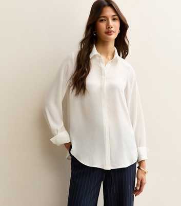 White Concealed Button Shirt