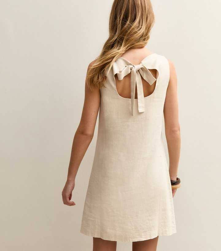 strapless open back dress Violeta Open Back Linen Dress  ECOFORIA