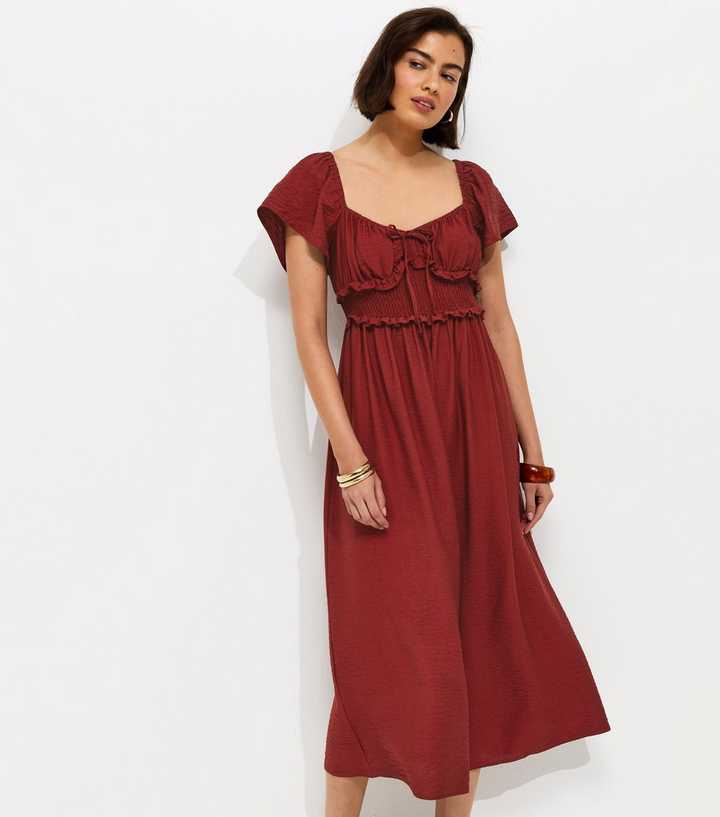 plus size midi dress for wedding guest Ever-Pretty Inclusive Plus Size Glitter V-Neck Flutter Sleeve Midi Cocktail Dress