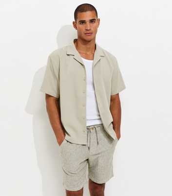 Jack & Jones Off White Linen Rich Striped Woven Shorts