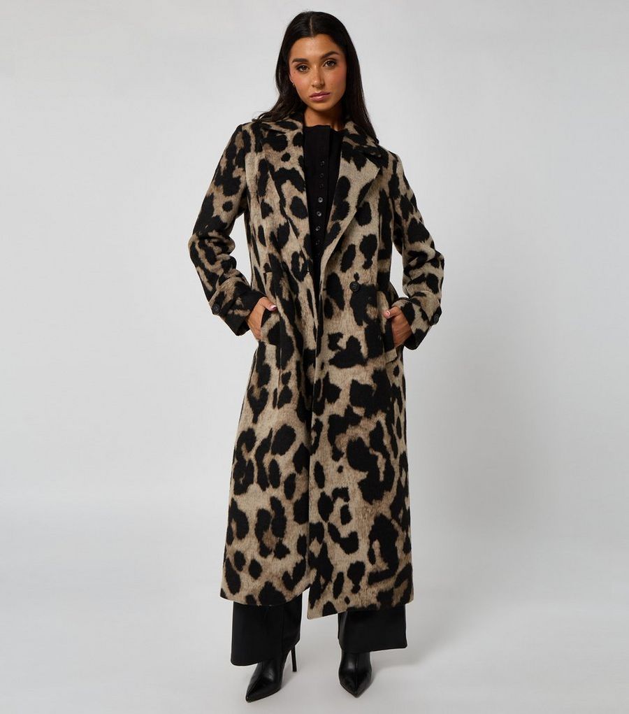 Urban Bliss Leopard Pattern Long Coat
