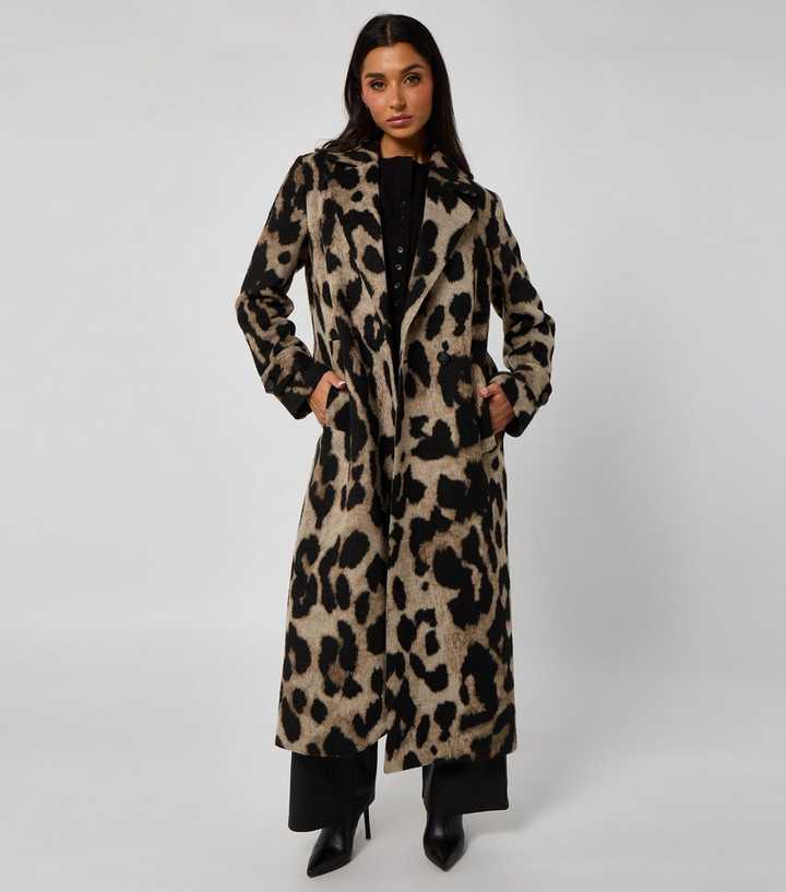 Urban Bliss Brown Leopard Pattern Long Coat