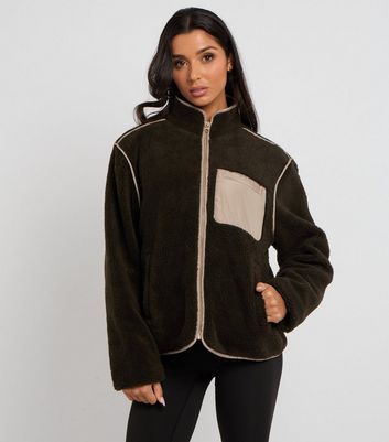 Urban Bliss Light Khaki Fleece Jacket - Main Image
