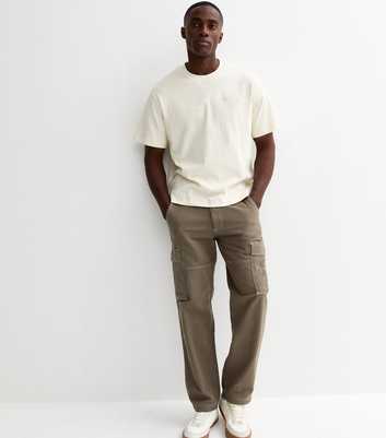 Jack and Jones Light Brown Contrast Trim Stitch Cargo Trousers