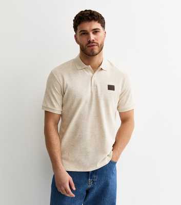 Jack & Jones Regular Cream Logo Patch Polo Shirt