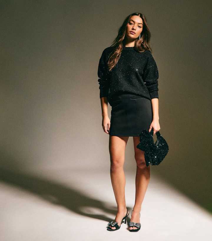 Black A Line Mini Skirt