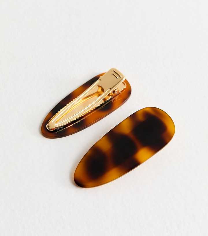 Pack Of 2  Brown Tortoiseshell Hair Clips
