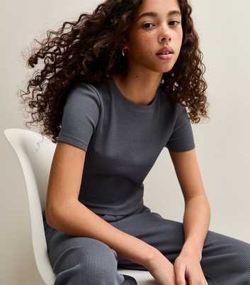 Girls Blue Waffle Texture Top