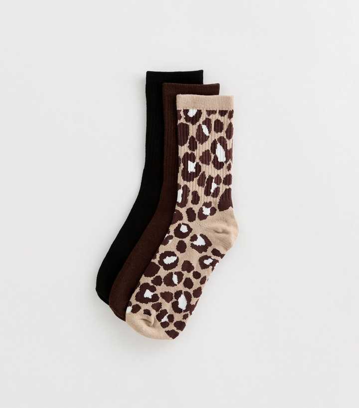 Pack of 3 Leopard Print Tube Socks