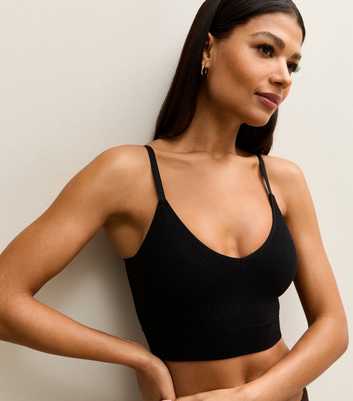 Black Seamless Longline Bralette