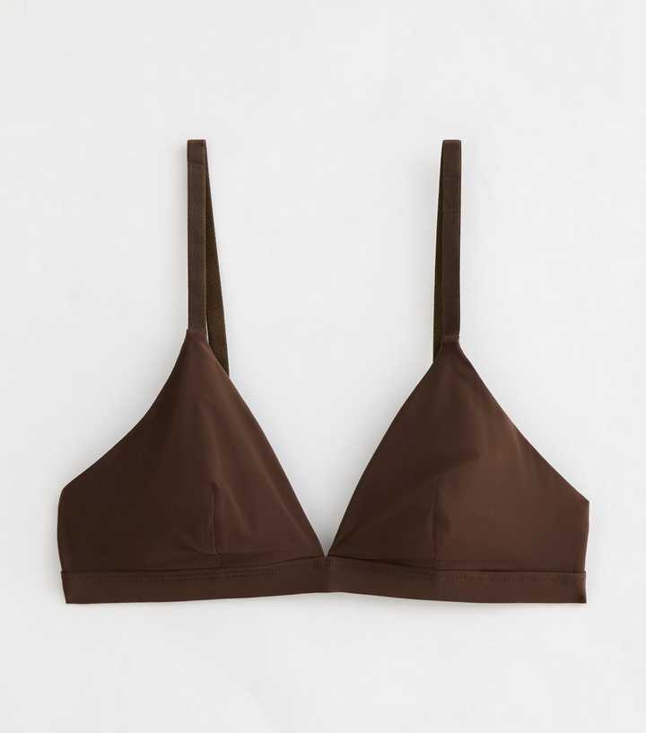 Brown Non Padded Triangle Microfibre Bralette